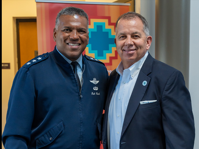 Joe Aldaz with Lt. Gen. Richard Clark